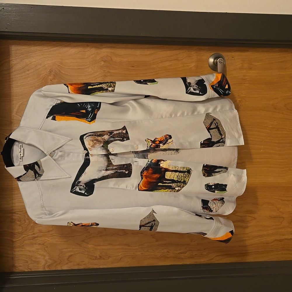 Acne horse print button up